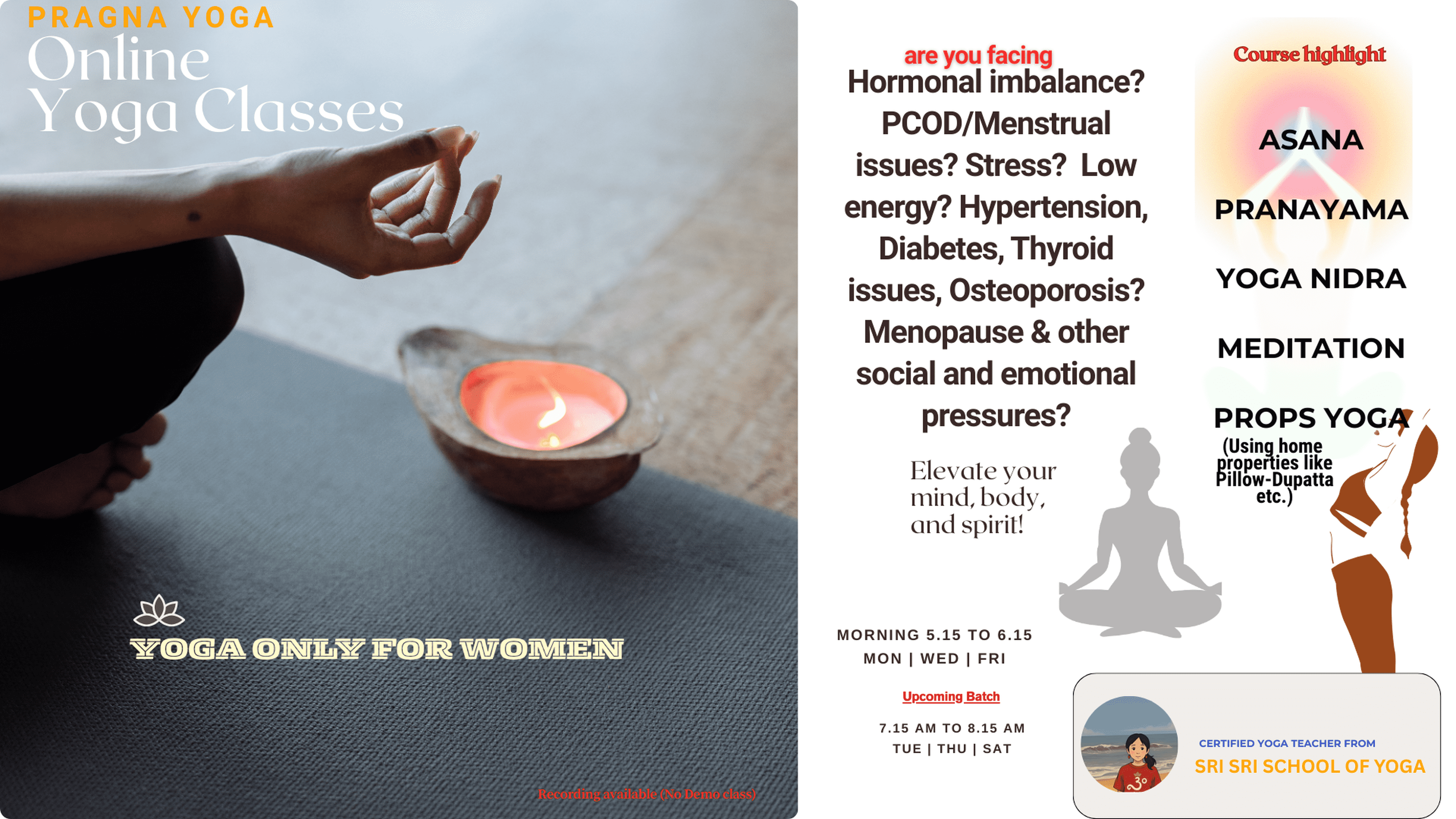 ONLINE YOGA SESSIONS ONLY FOR WOMEN